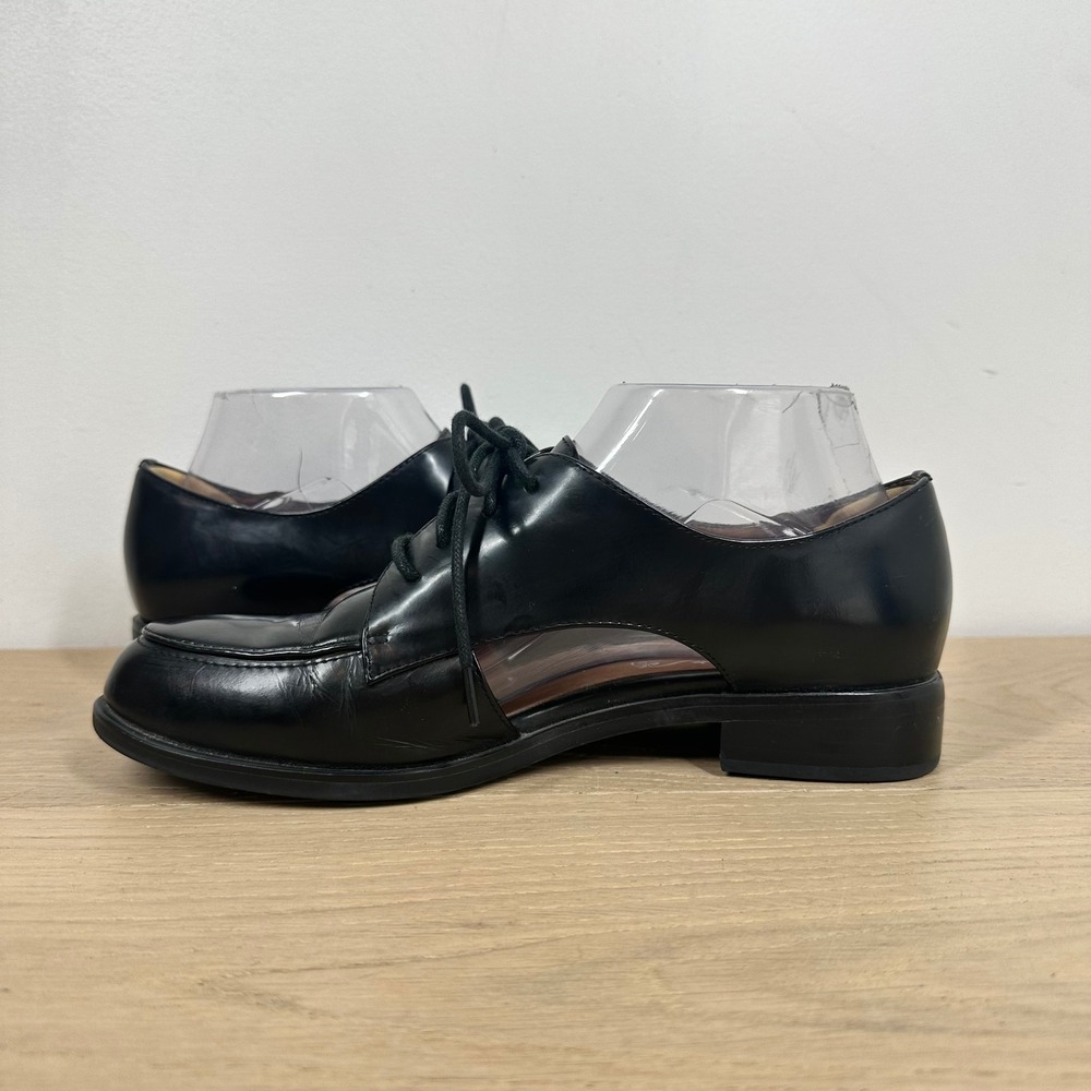 Jeffrey Campbell Great Moments Rossdale Oxfords Women 8 Black Leather Cutout - Picture 6 of 12